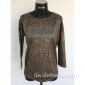 Women&#39;s Strikkede Jacquard Leopard Pullover